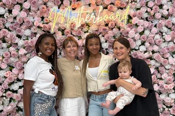 Attendees post for photo at CERP's Motherboard event