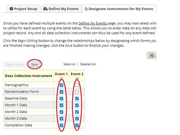 Example of how to save on the RedCap site