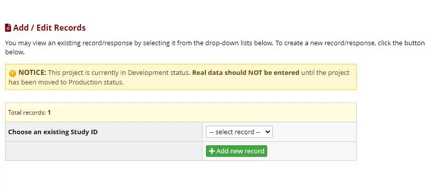 Add and Edit for autonumbering instructions in RedCap